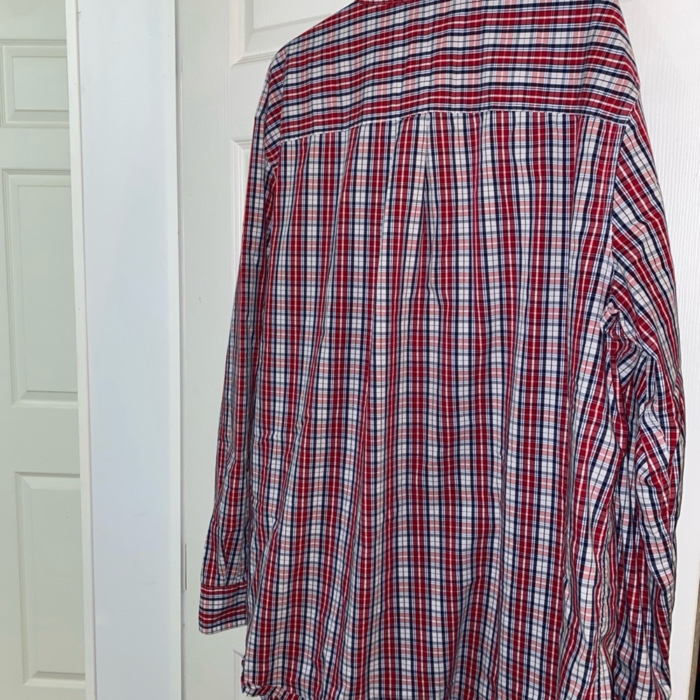 Chaps Red and Blue Casual Button Down Shirt - Picture 3 of 3